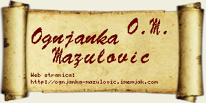 Ognjanka Mazulović vizit kartica
